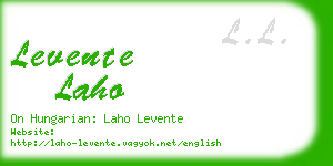 levente laho business card